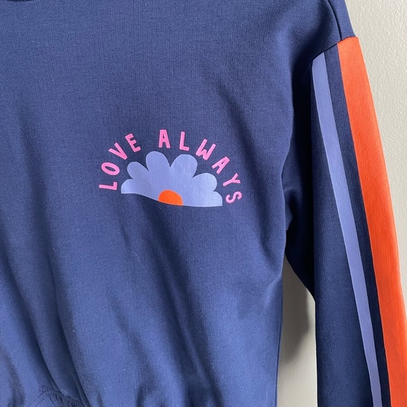Hanna Andersson Love Always Terry Hoodie - Navy Blue - Size 8 - Picture 3 of 6